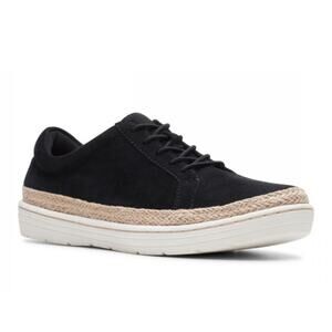 Clarks Black Nubuck Lace Up Marie Mist Sneaker